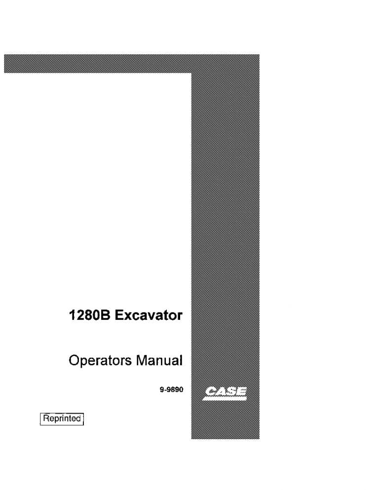 Case 1280B Excavator operator manuals PDF Download