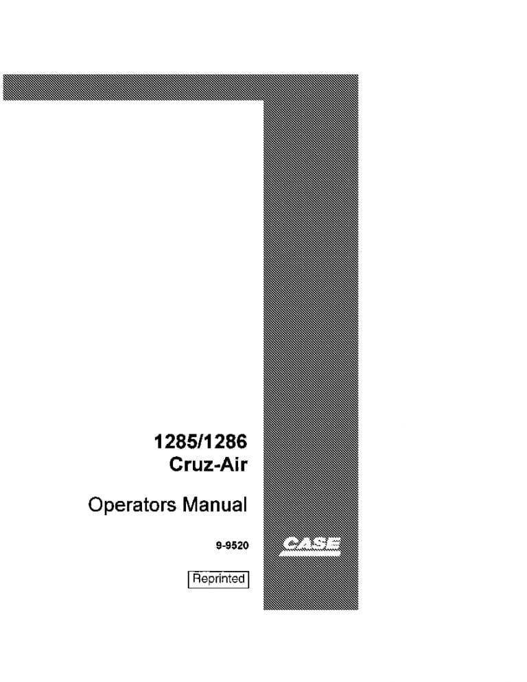 Case 1285 1286 Cruz-air operator manuals PDF Download