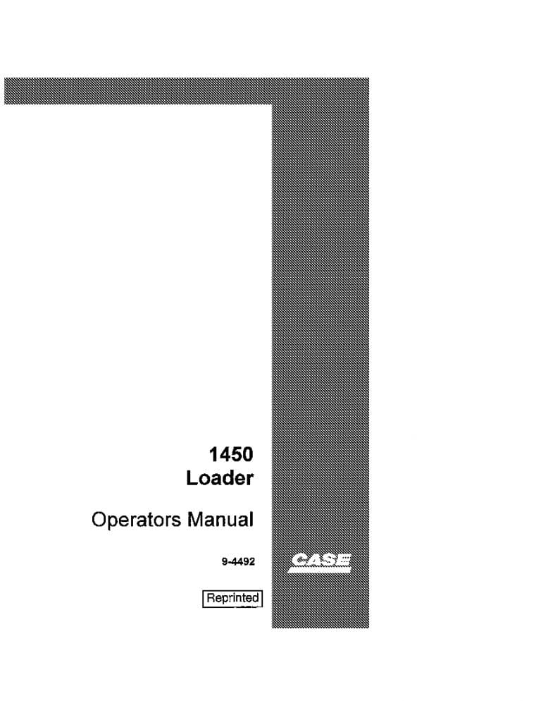 Case 1450 Loader Crawler operator manuals PDF Download