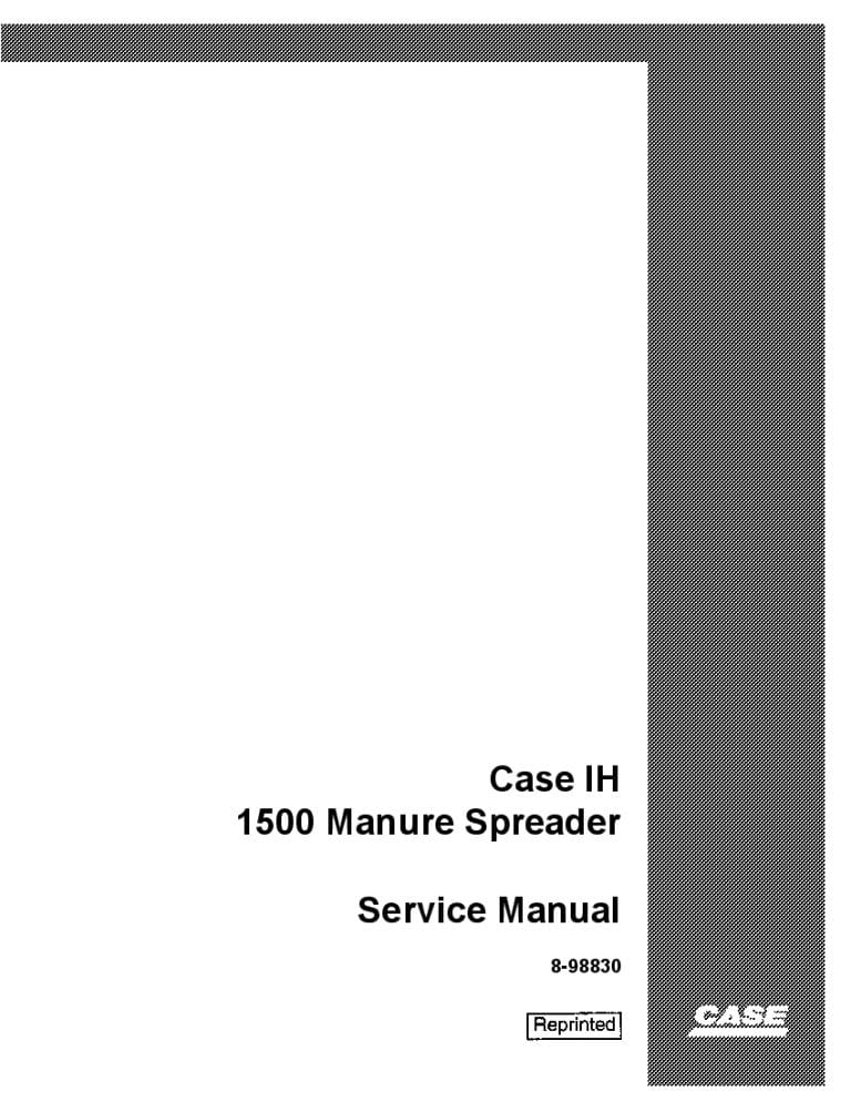 Case 1500 Manure Spreader Repair Service Manual PDF Download