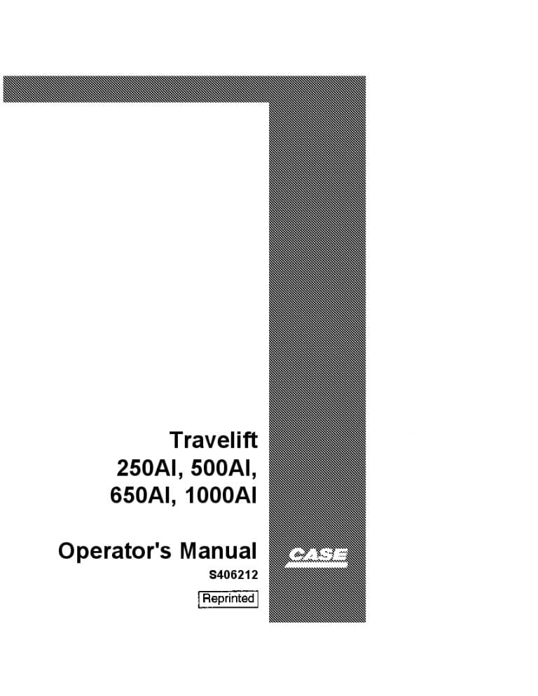 Case 250AI, 500AI, 650AI, 1000AI Drott Travelift operator manuals PDF Download