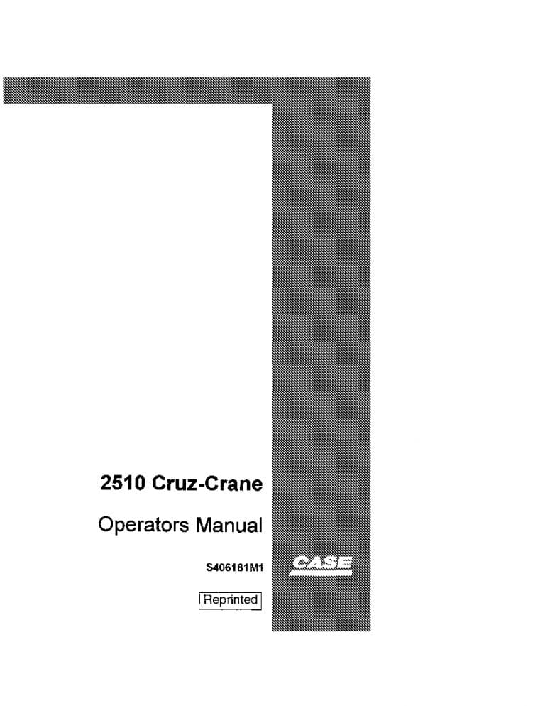 Case 2510 Drott Cruz Crane operator manuals PDF Download