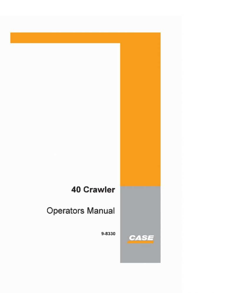 Case 40 Crawler E Series Excavator operator manuals PDF Download