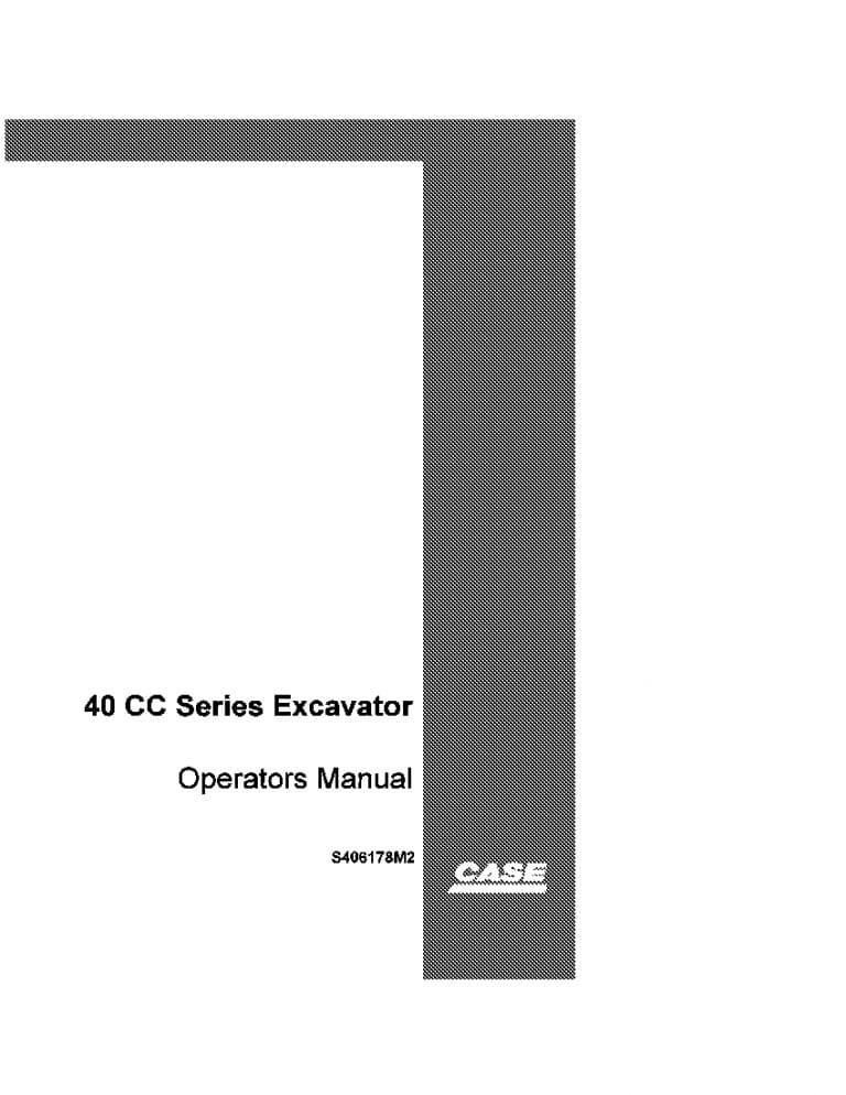 Case 40 Cruz-air B Series Excavator operator manuals PDF Download