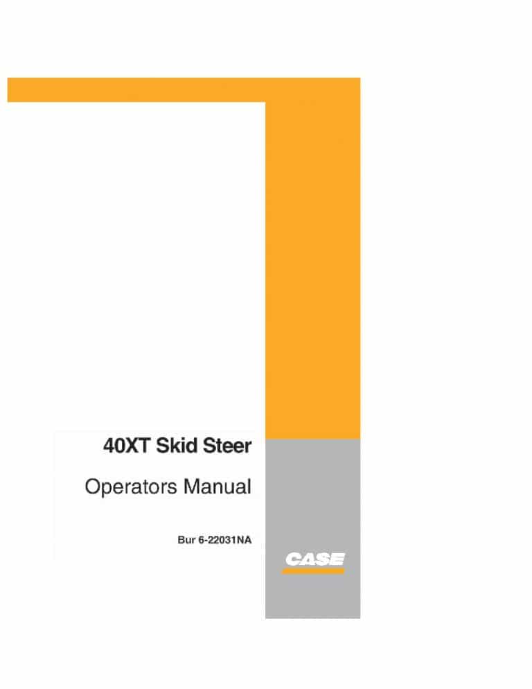 Case 40XT Skid Steer operator manuals PDF Download