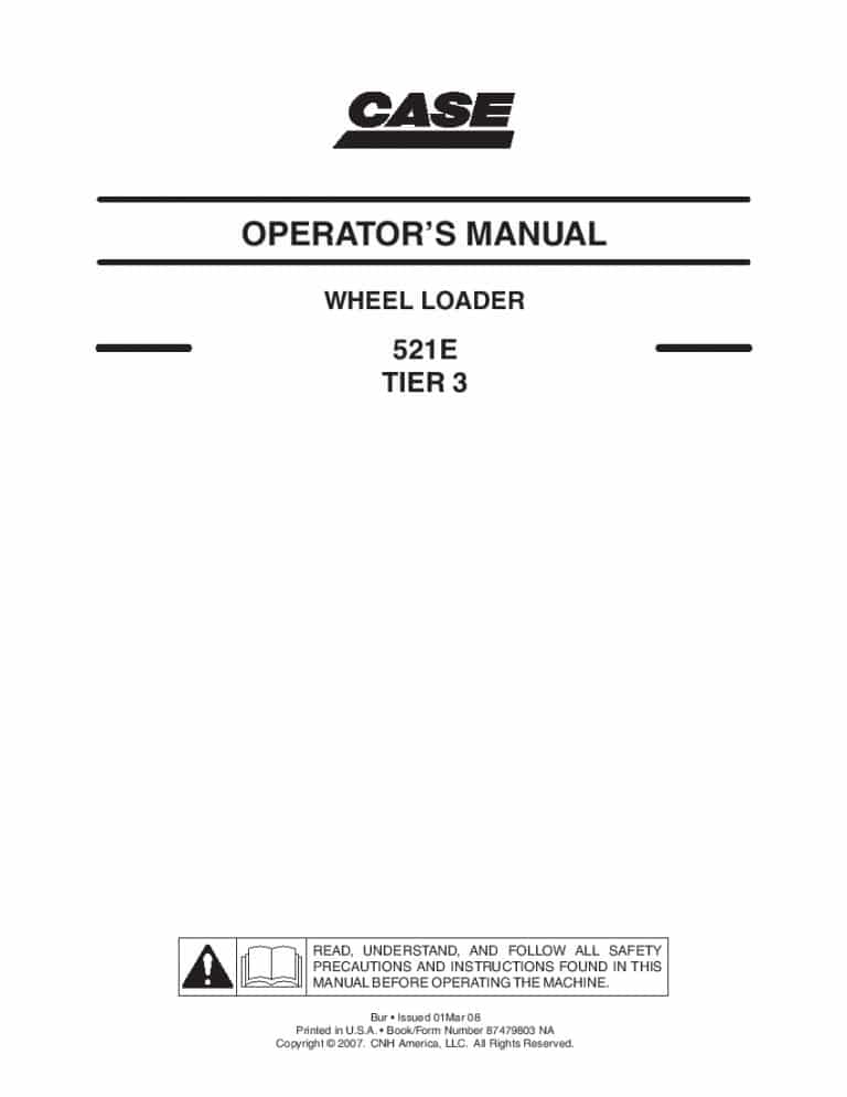 Case 521E Tier 3 Wheel Loader with supplement operator manuals PDF Download
