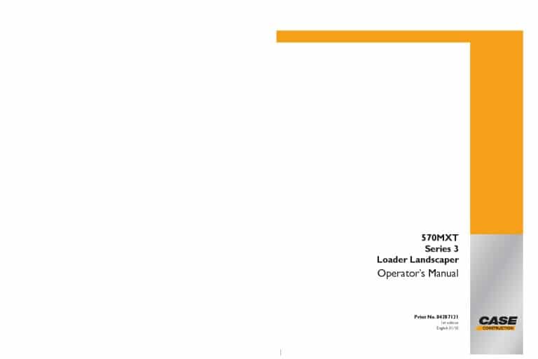 Case 570MXT Series 3 Loader operator manuals PDF Download