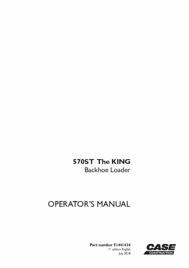 Case 570ST The King Backhoe Loader operator manuals PDF Download