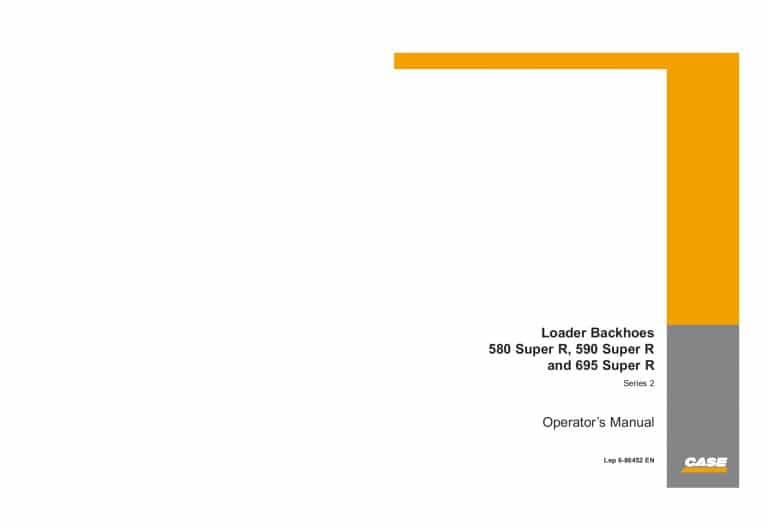 Case 580 590 595SR series 2 Loader Backhoes operator manuals PDF Download