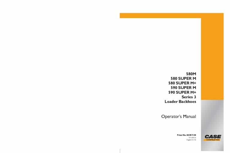 Case 580 Super M, 580SM, 590 Super M, 590SM Loader Backhoes operator manuals PDF Download