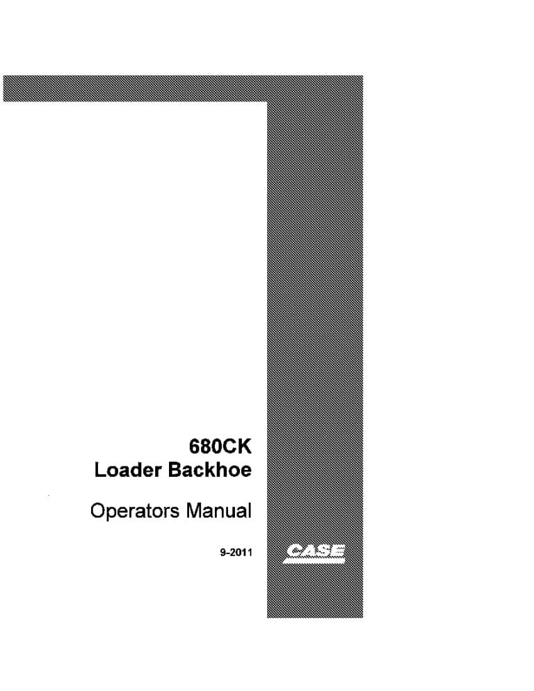 Case 680CK Loader Backhoe PIN 9101501 To 9102281 operator manuals PDF Download