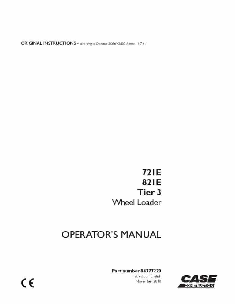 Case 721E 821E Tier 3 Wheel Loader operator manuals PDF Download