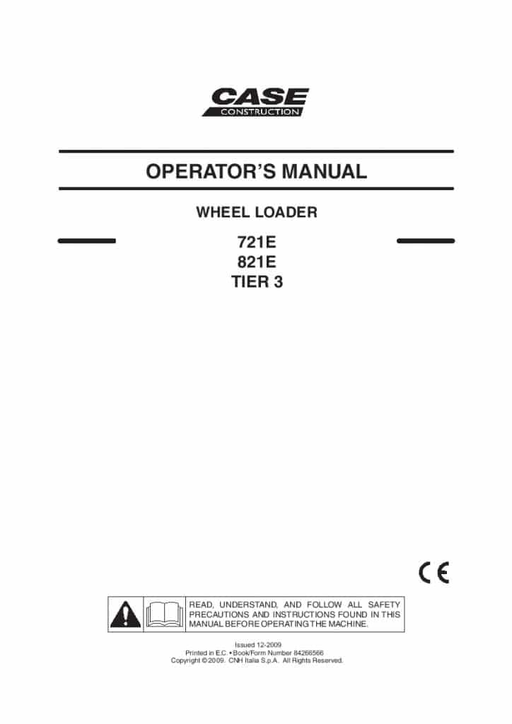 Case 721E 821E Tier 3 Wheel Loaders 84266566 operator manuals PDF Download