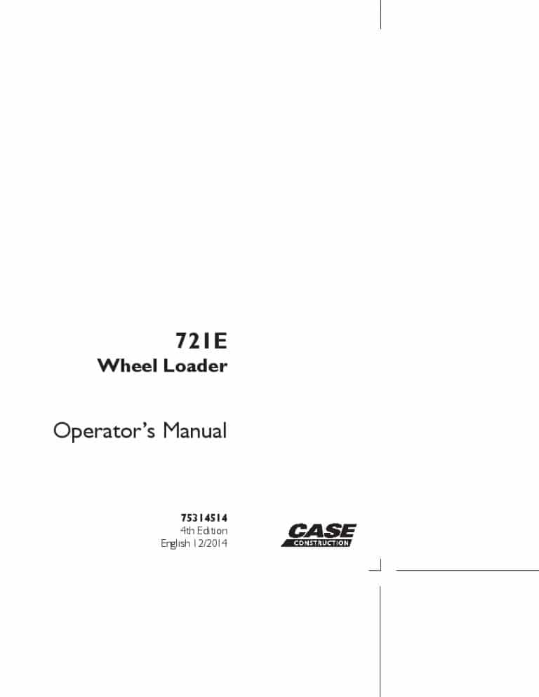 Case 721E Wheel Loader operator manuals PDF Download