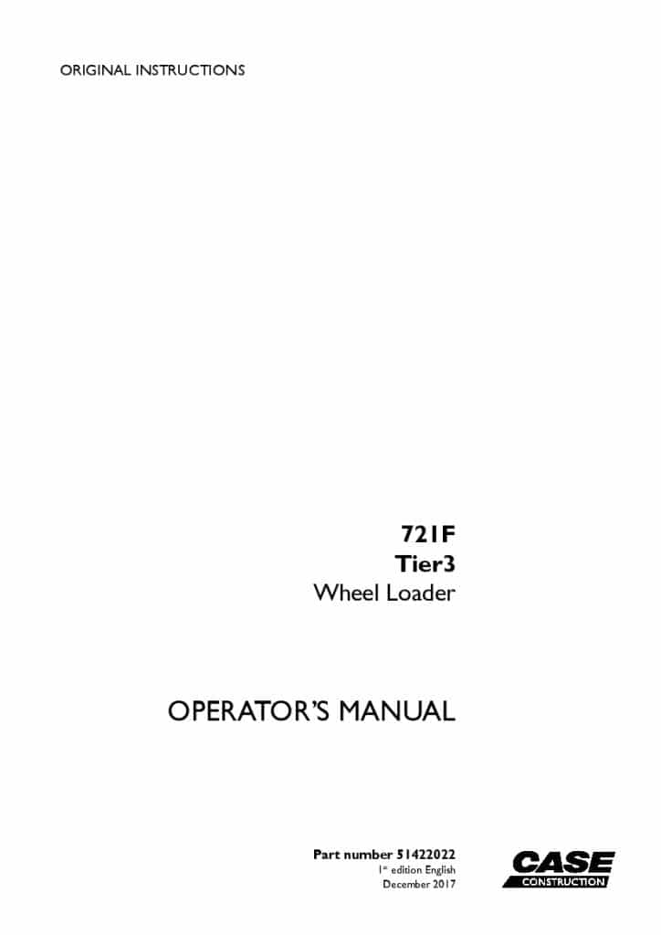 Case 721F Tier 3 Wheel loader 51422022 operator manuals PDF Download