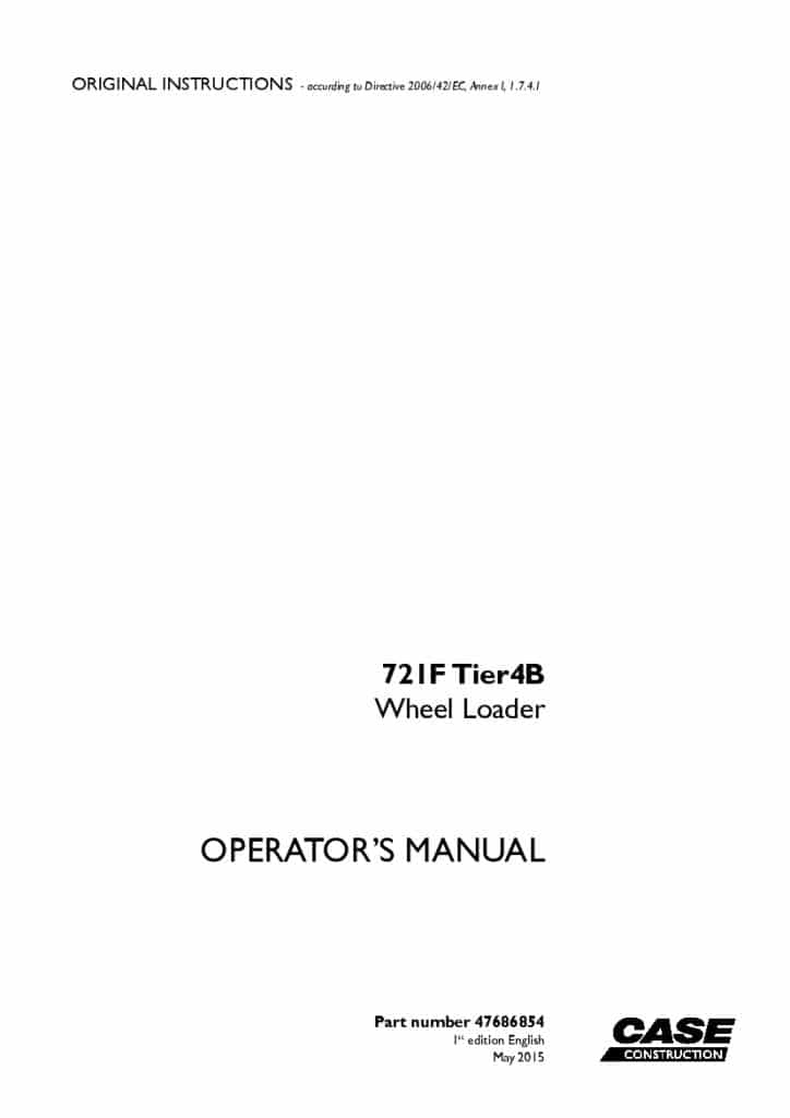 Case 721F Tier 4B Wheel Loader operator manuals PDF Download
