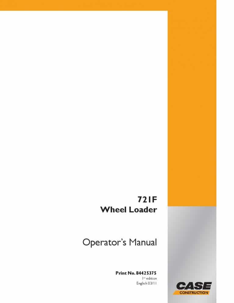 Case 721F Tier4 Wheel Loaders operator manuals PDF Download