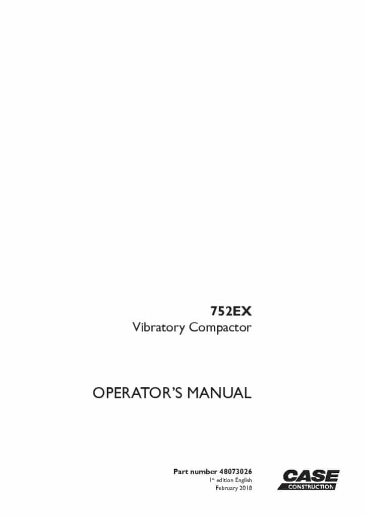 Case 752EX Vibratory Compactor operator manuals PDF Download