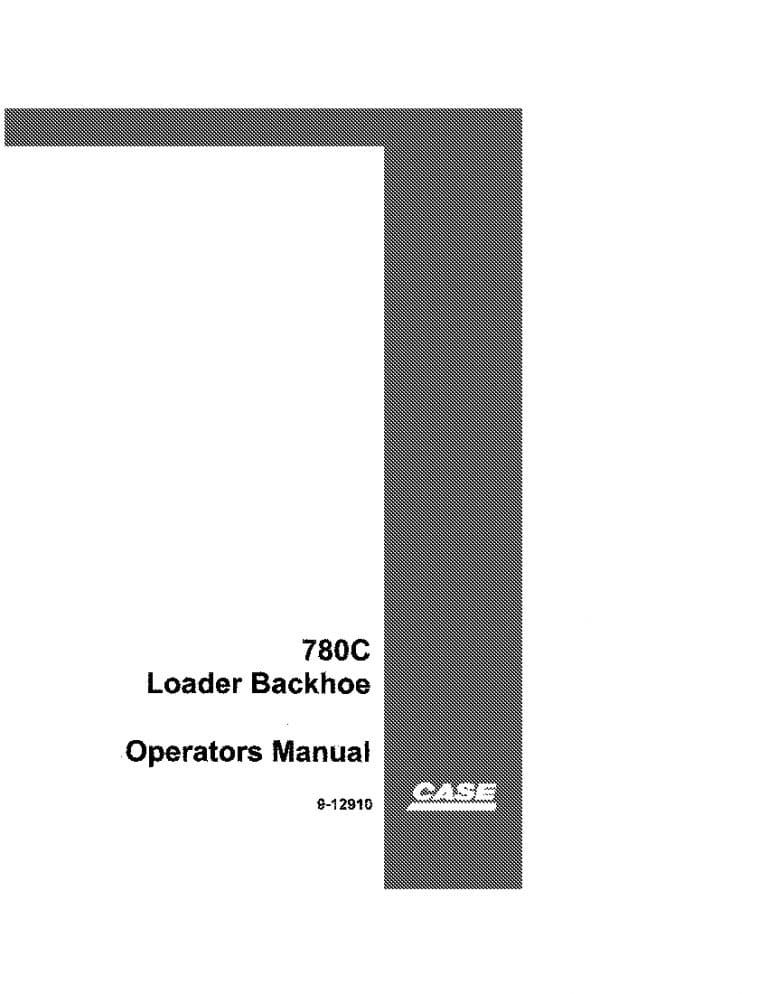 Case 780C Loader Backhoe operator manuals PDF Download