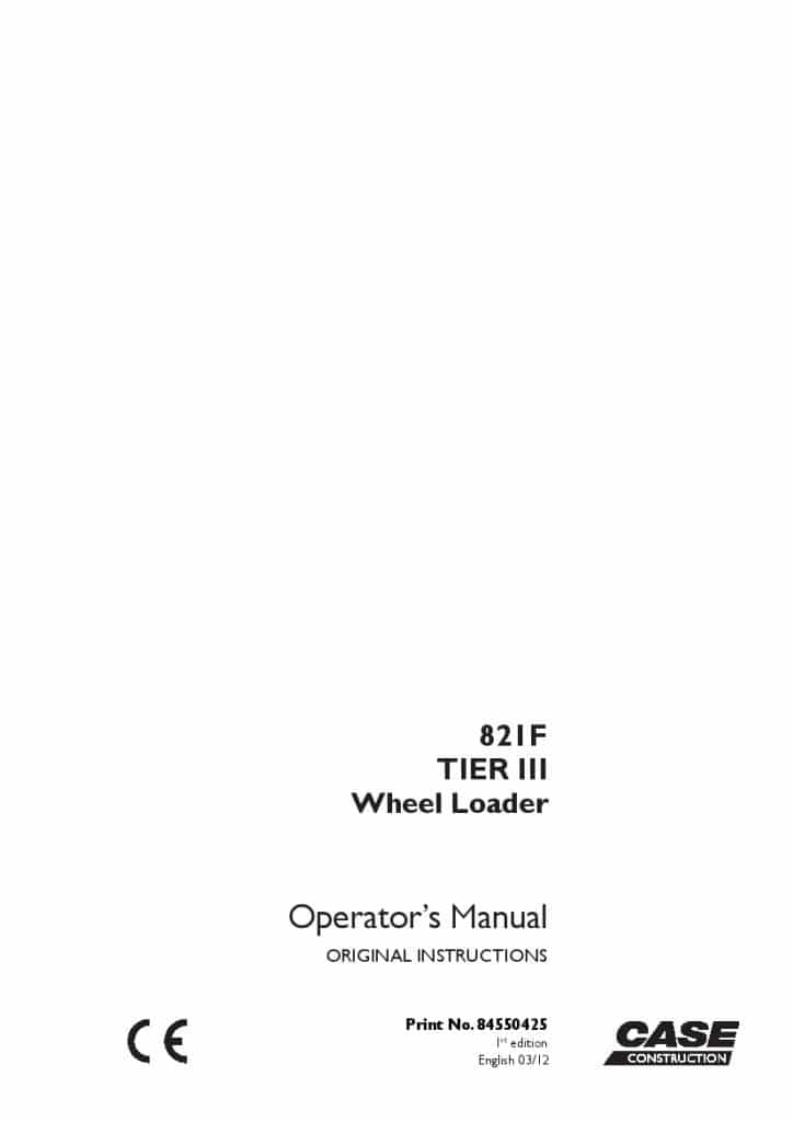 Case 821F Tier 3 Wheel Loader 84550425 operator manuals PDF Download