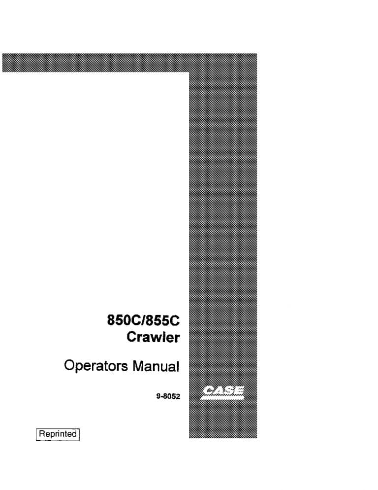 Case 850C, 855C Crawler operator manuals PDF Download