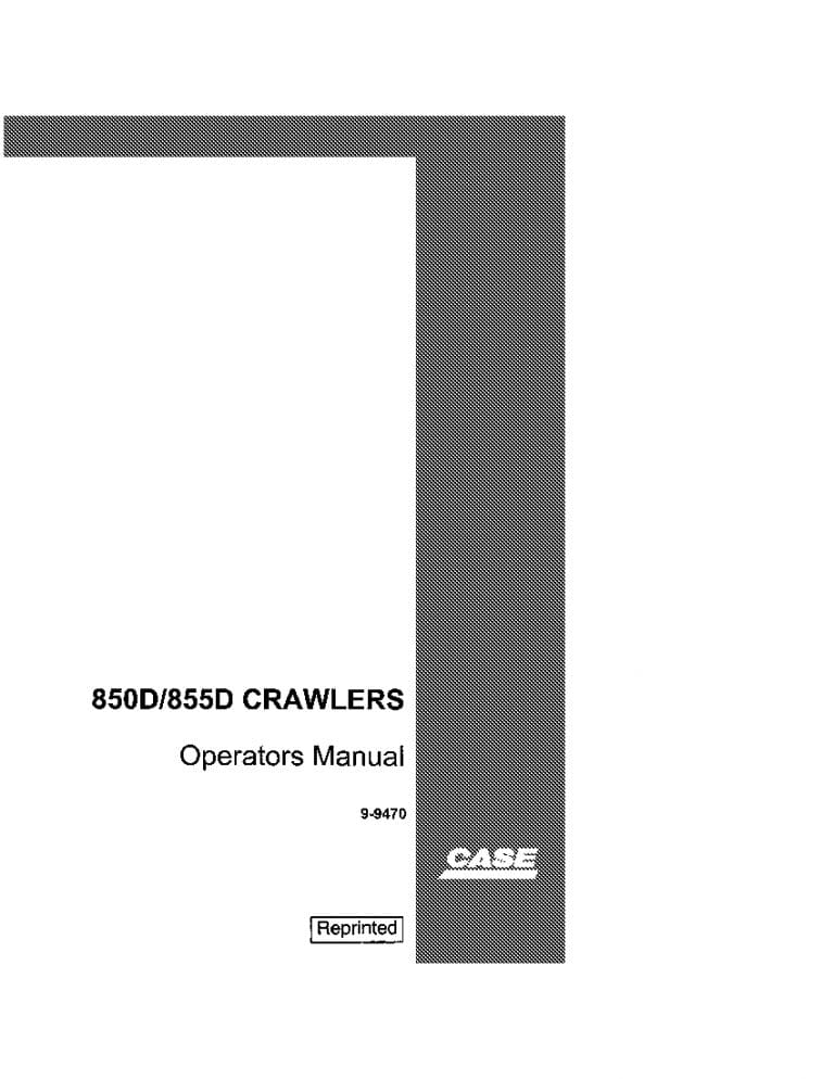 Case 850D 855D Crawler operator manuals PDF Download