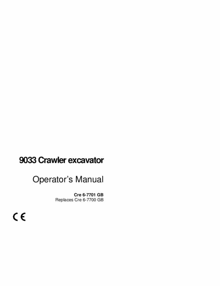 Case 9033 Crawler excavator operator manuals PDF Download