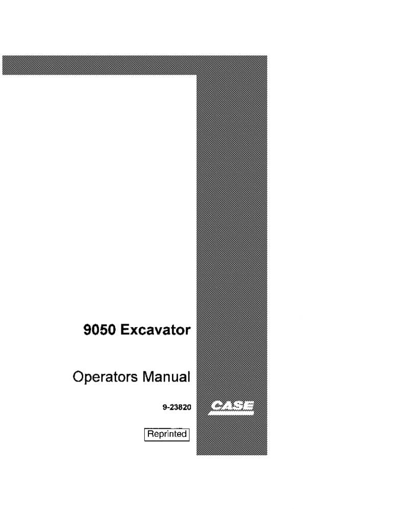 Case 9050 Excavator operator manuals PDF Download