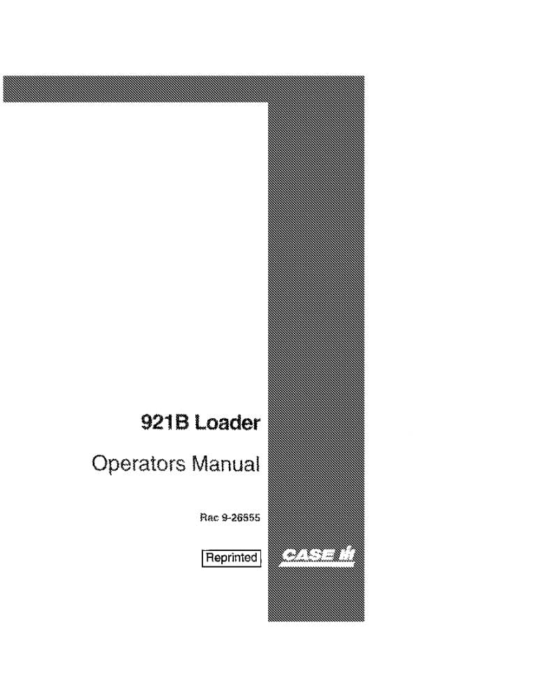 Case 921B Wheel Loader operator manuals PDF Download