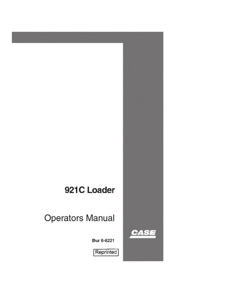 Case 921C Wheel Loader operator manuals PDF Download