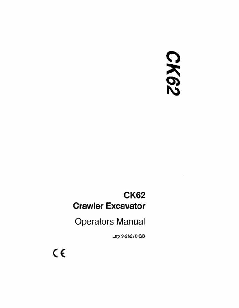Case CK62 Crawler Excavators operator manuals PDF Download
