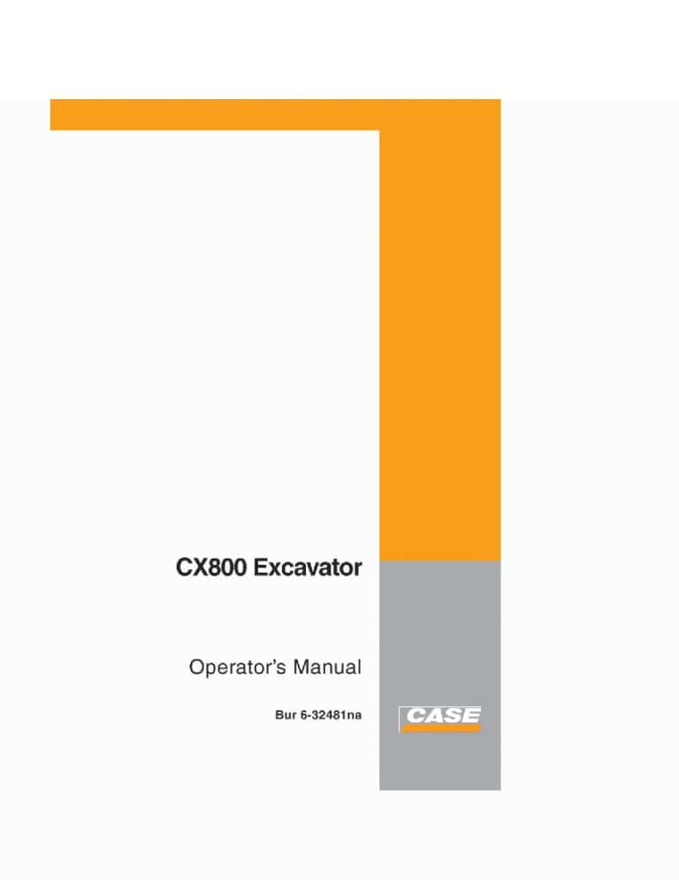 Case CX800 Excavator operator manuals PDF Download
