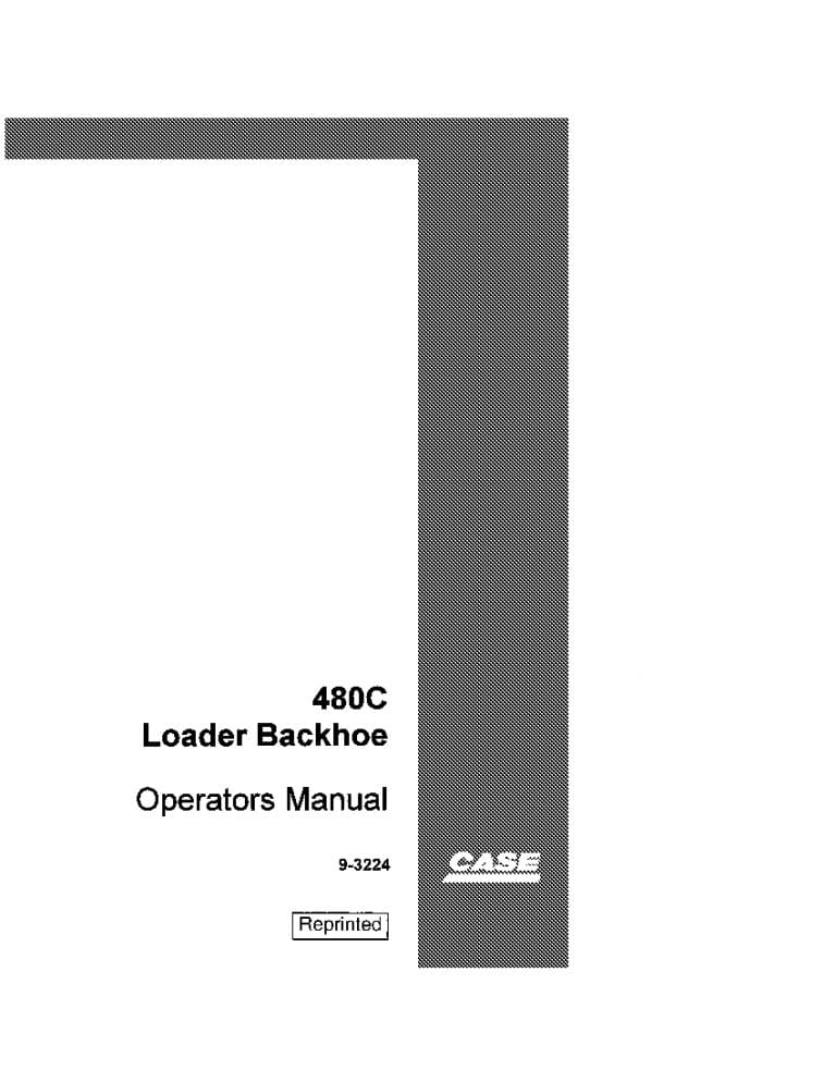 Case Case 480C Construction King Loader Backhoe operator manuals PDF Download