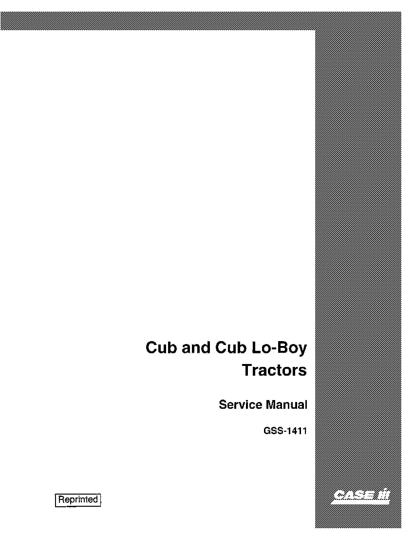 Case Cub & Cub Lo-Boy Farmall Tractors Repair Service Manual PDF Download