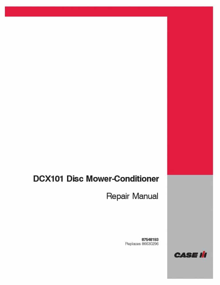 Case DCX101 Disc Mower Conditioner Repair Service Manual PDF Download