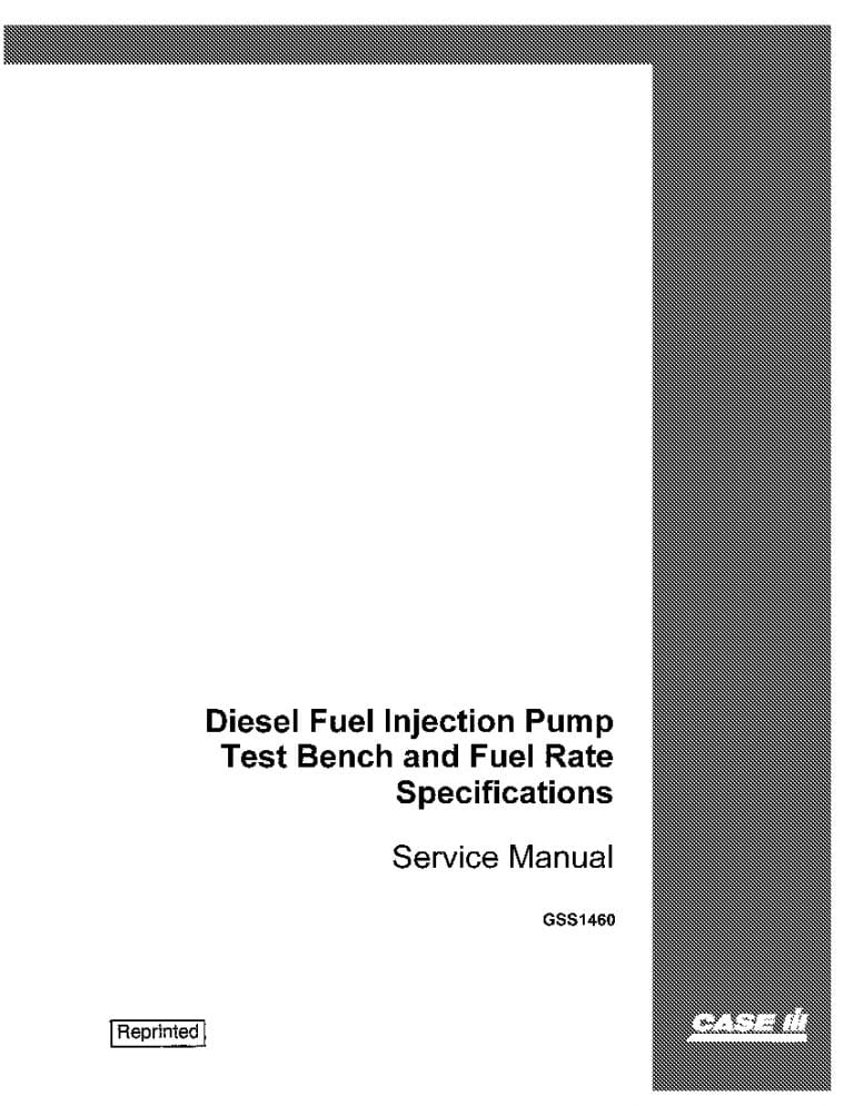 Case Diesel Fuel Inject Pump Test Bench and Fuel Rate Spec Repair Service Manual PDF Download