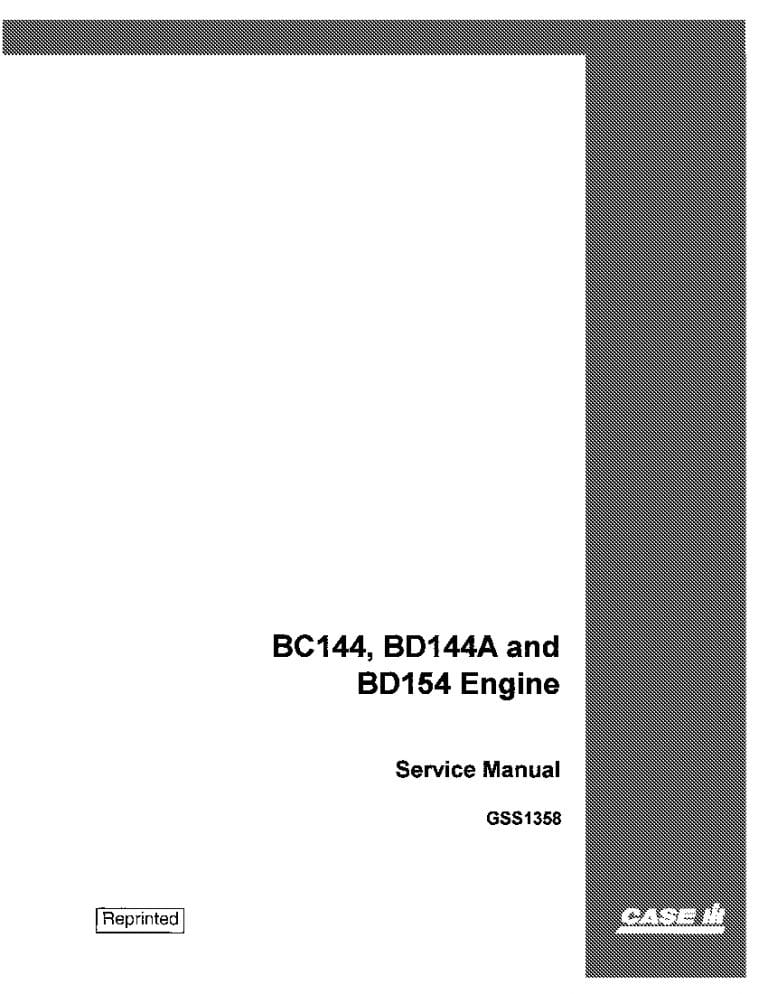 Case Engine for models 354, 364, 384, 424, 444 Repair Service Manual PDF Download