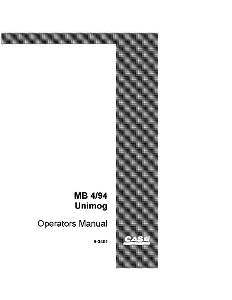 Case MB4, MB94 Unimog operator manuals PDF Download