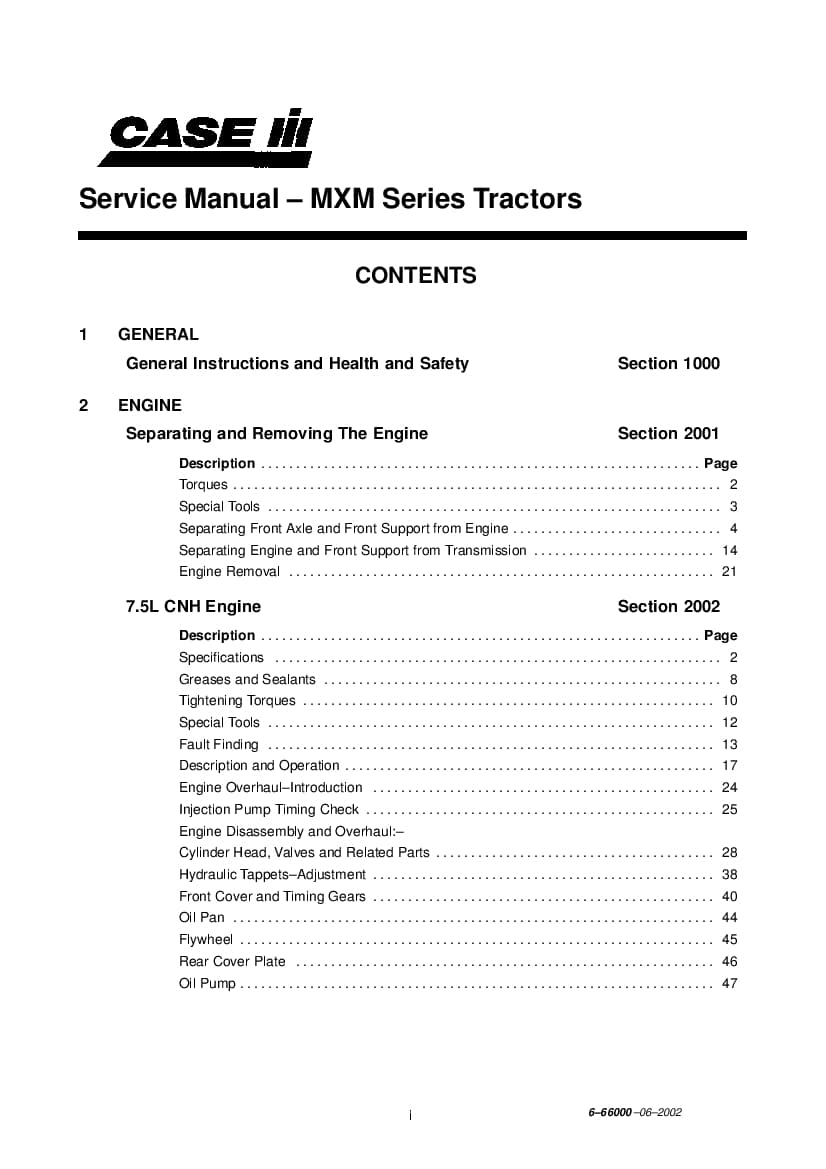 Case MXM120, MXM130, MXM140, MXM155, MXM175, MXM190 Tractors Repair Service Manual PDF Download