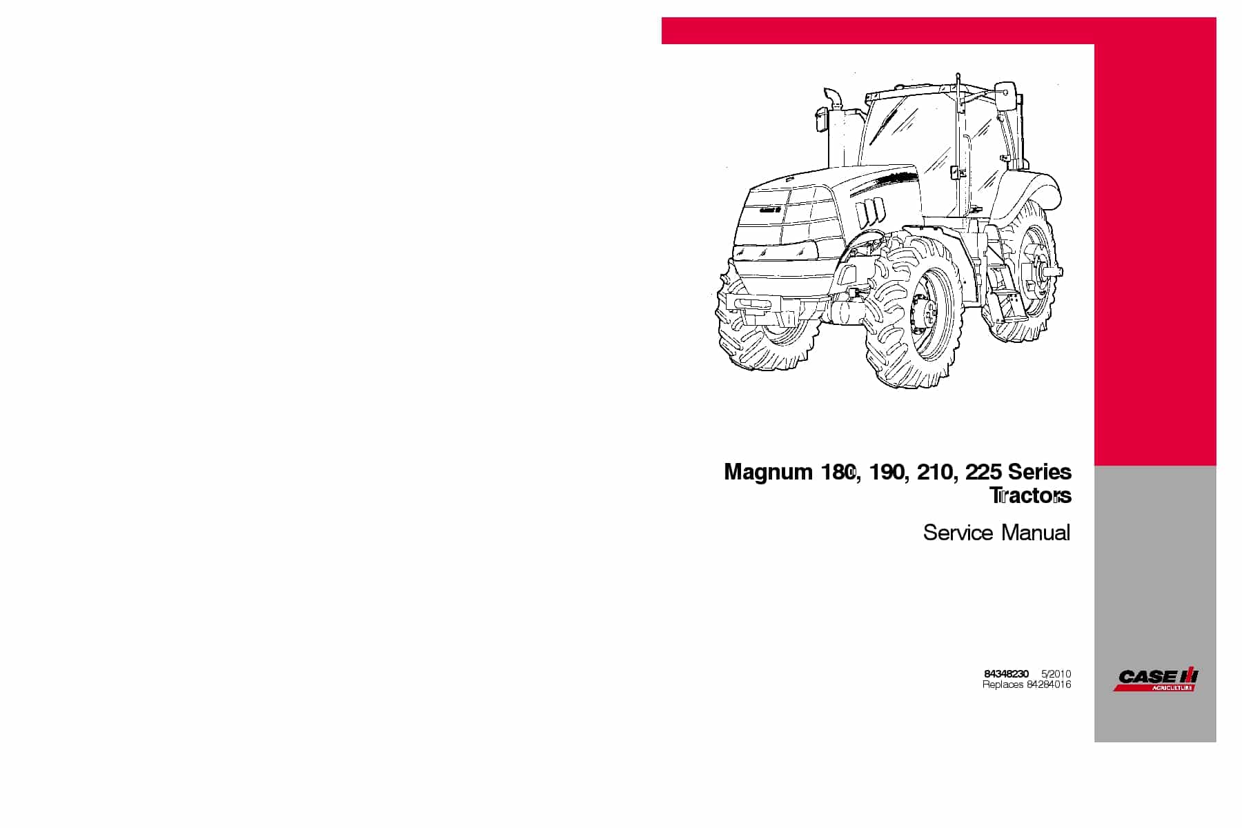 Case Magnum 180, 190, 210, 225 Series Tractor Repair Service Manual PDF Download