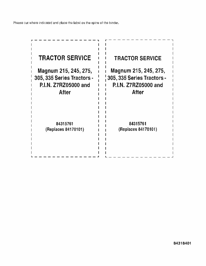 Case Magnum 215, 245, 275, 305, 335 Series Tractor Repair Service Manual PDF Download