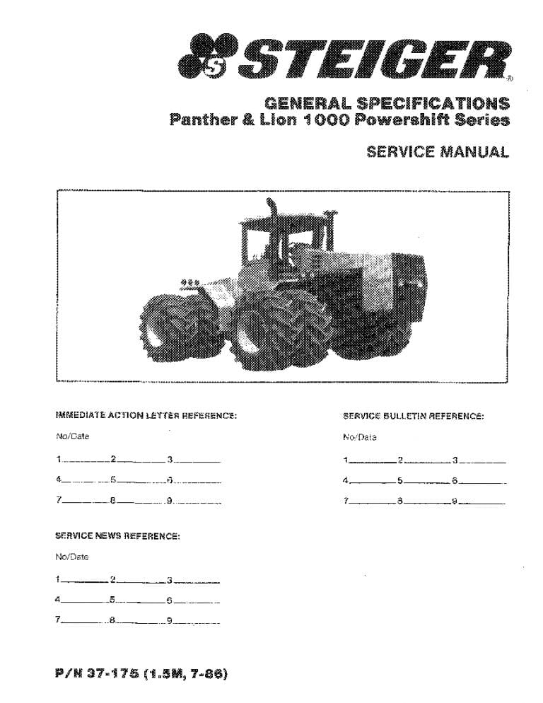 Case Panther & Lion 1000 Powershift Series Repair Service Manual PDF Download