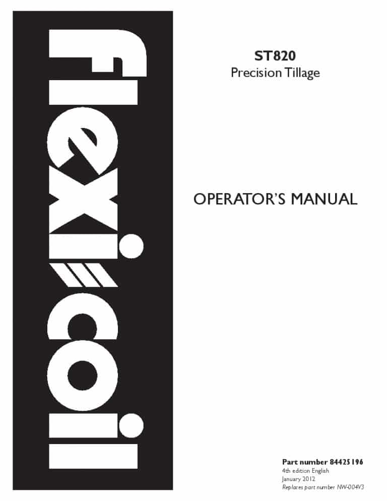 Case ST820 Flexi-Coil Branded ST820 Precision Tillage operator manuals PDF Download