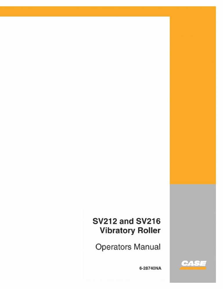 Case SV212, SV216 Vibratory Rollers operator manuals PDF Download