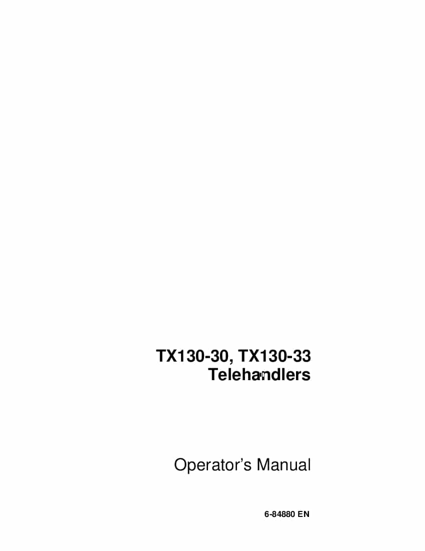 Case TX130-30 TX130-33 Telehandler operator manuals PDF Download