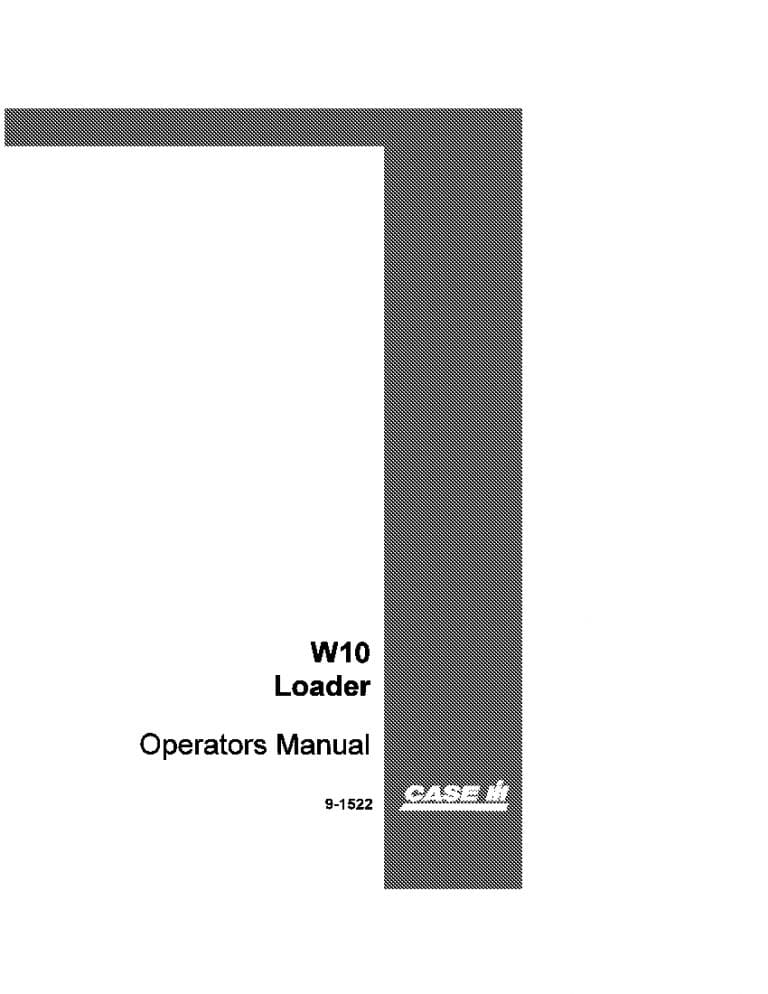 Case W10 W10B Diesel Loader operator manuals PDF Download