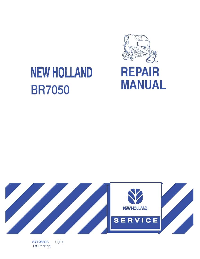 New Holland BR7050 Round Baler Repair Service Manual PDF Download