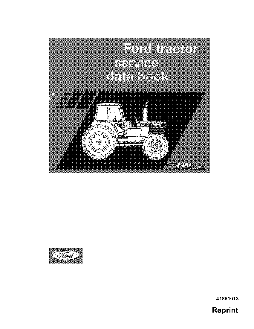 New Holland Ford Se4136 Series Tw Tractor Service Data Repair Service Manual PDF Download