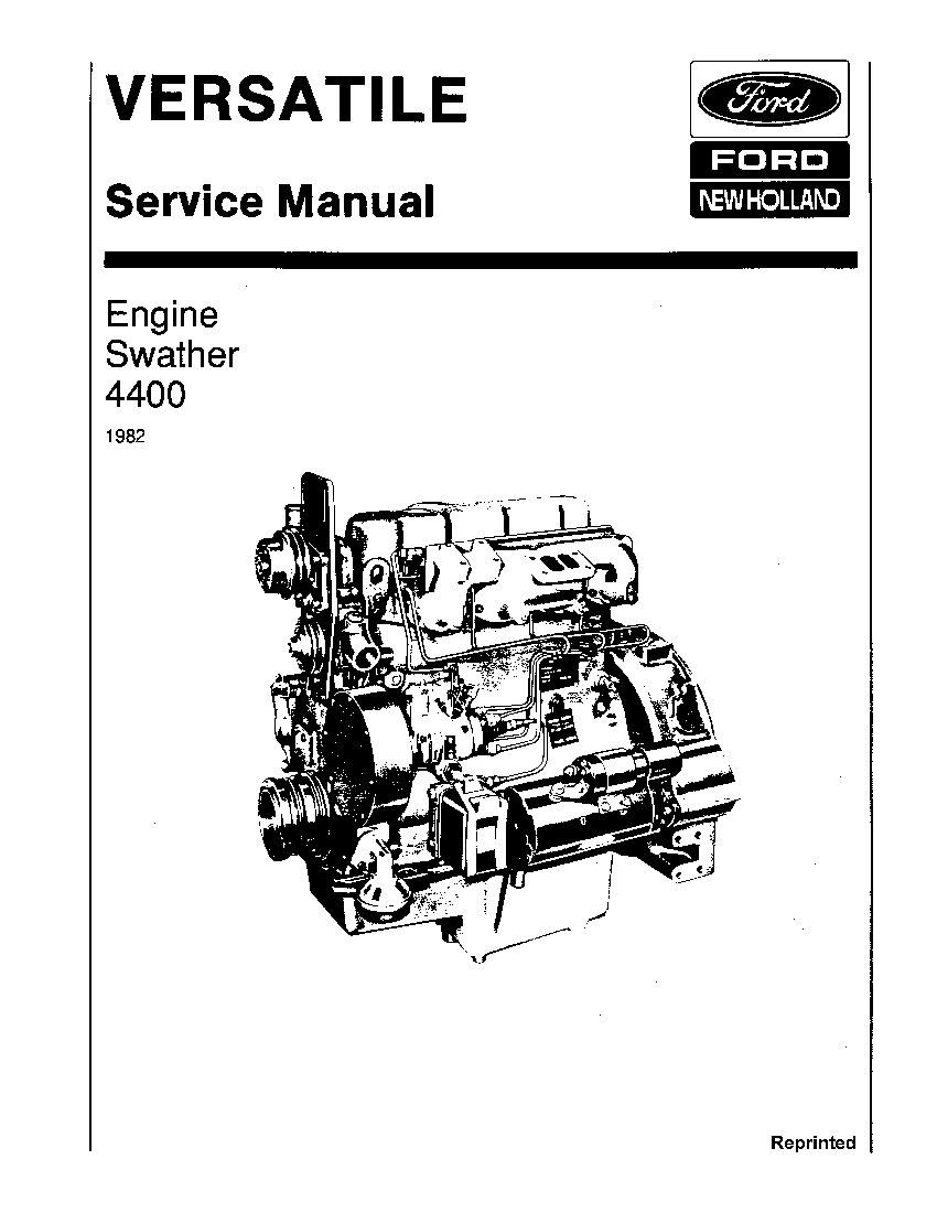 New Holland Ford V74703 4400 Diesel Engine on Self-prop Swather Repair Service Manual PDF Download