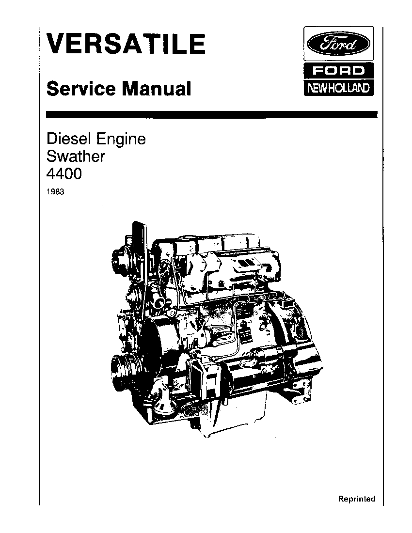 New Holland Ford V74760 4400 Diesel Engine on Self-prop Swather Repair Service Manual PDF Download